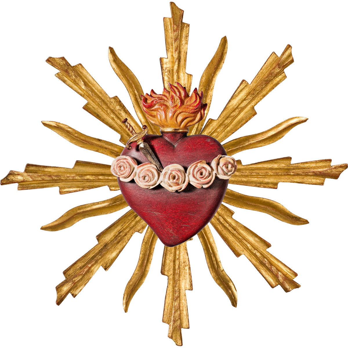 Sacrado Corazón de María con puñal y aureola